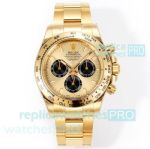 ARF 1:1 Clone Rolex Daytona 904L Swiss 4131 Chronograph Yellow Gold Watch 